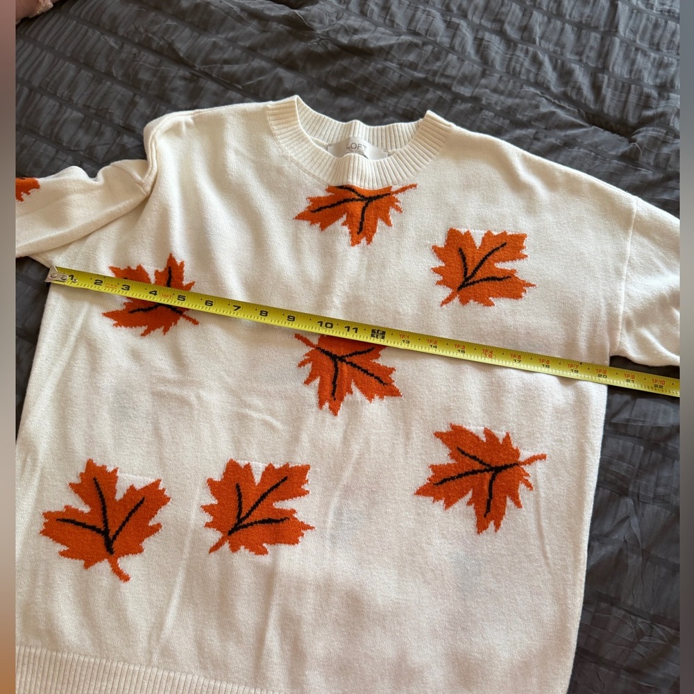 LOFT Fall leaves sweater- size small - Picture 9 of 9